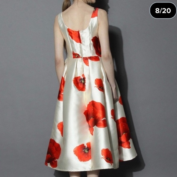 - ChicWish Sleeveless Floral Printed Dress  Vintage SlimNeck Size S - Picture 3 of 12